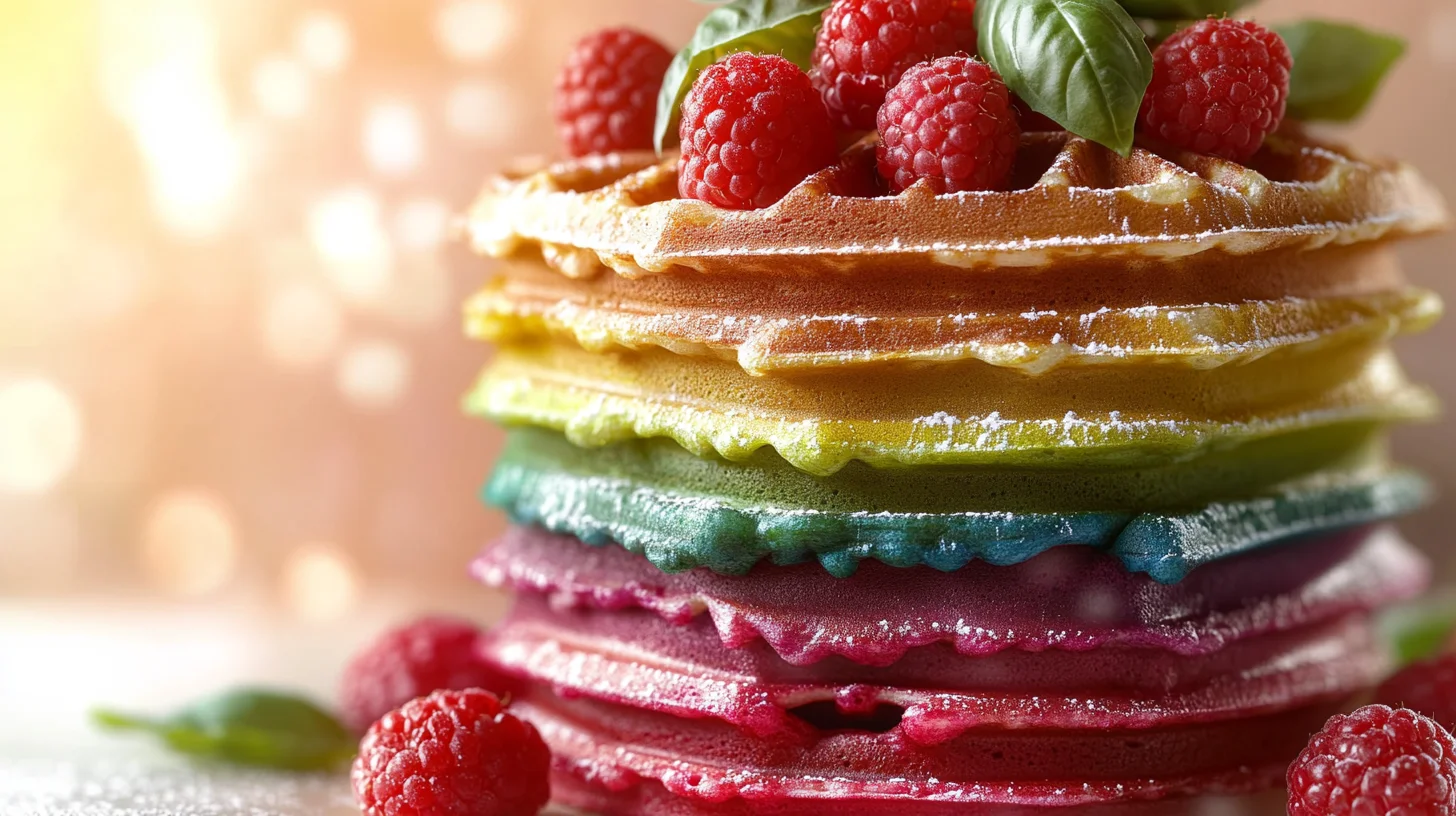 gaufre couleur arc-en-ciel