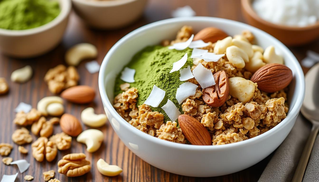 découvrez le granola de claire au matcha, une délicieuse combinaison de saveurs et de textures qui éveillera vos papilles. offrez-vous une expérience culinaire unique, alliant bien-être et gourmandise. ne manquez pas cette aventure gustative saine et raffinée !