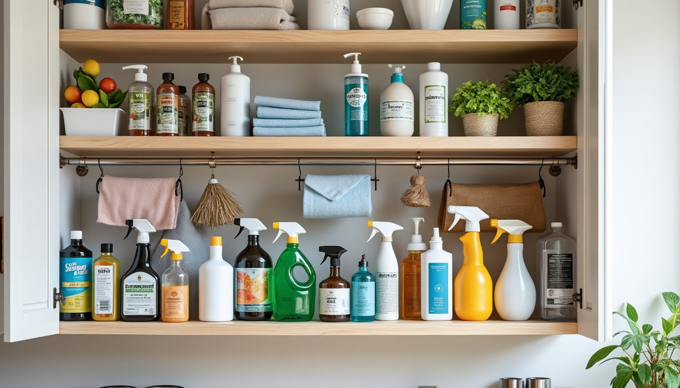 découvrez des astuces pratiques pour organiser efficacement vos produits d'entretien dans un placard en hauteur et optimiser l'espace de rangement en toute sécurité.