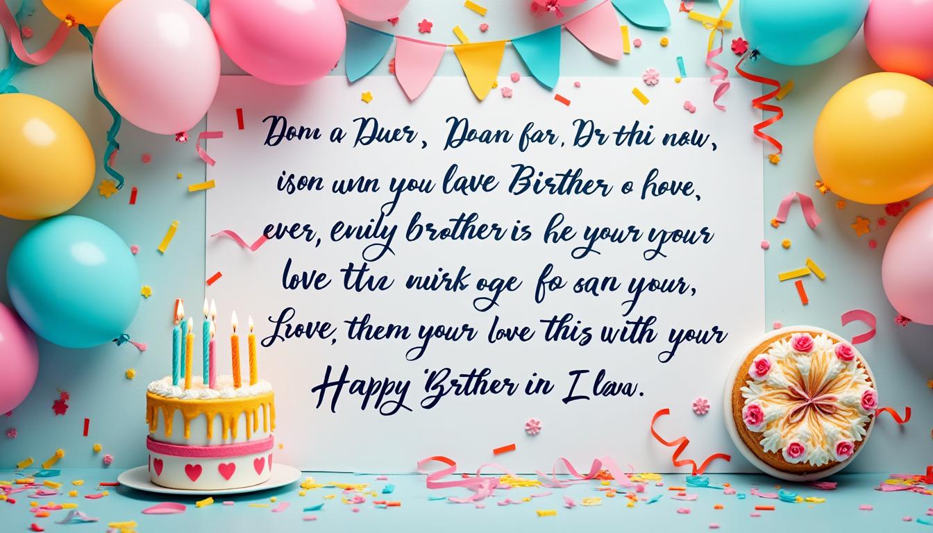 découvrez des idées originales et des exemples de textes d'anniversaire pour votre beau-frère. trouvez l’inspiration pour lui écrire un message personnalisé et touchant, afin de lui souhaiter un anniversaire mémorable et de renforcer vos liens familiaux.