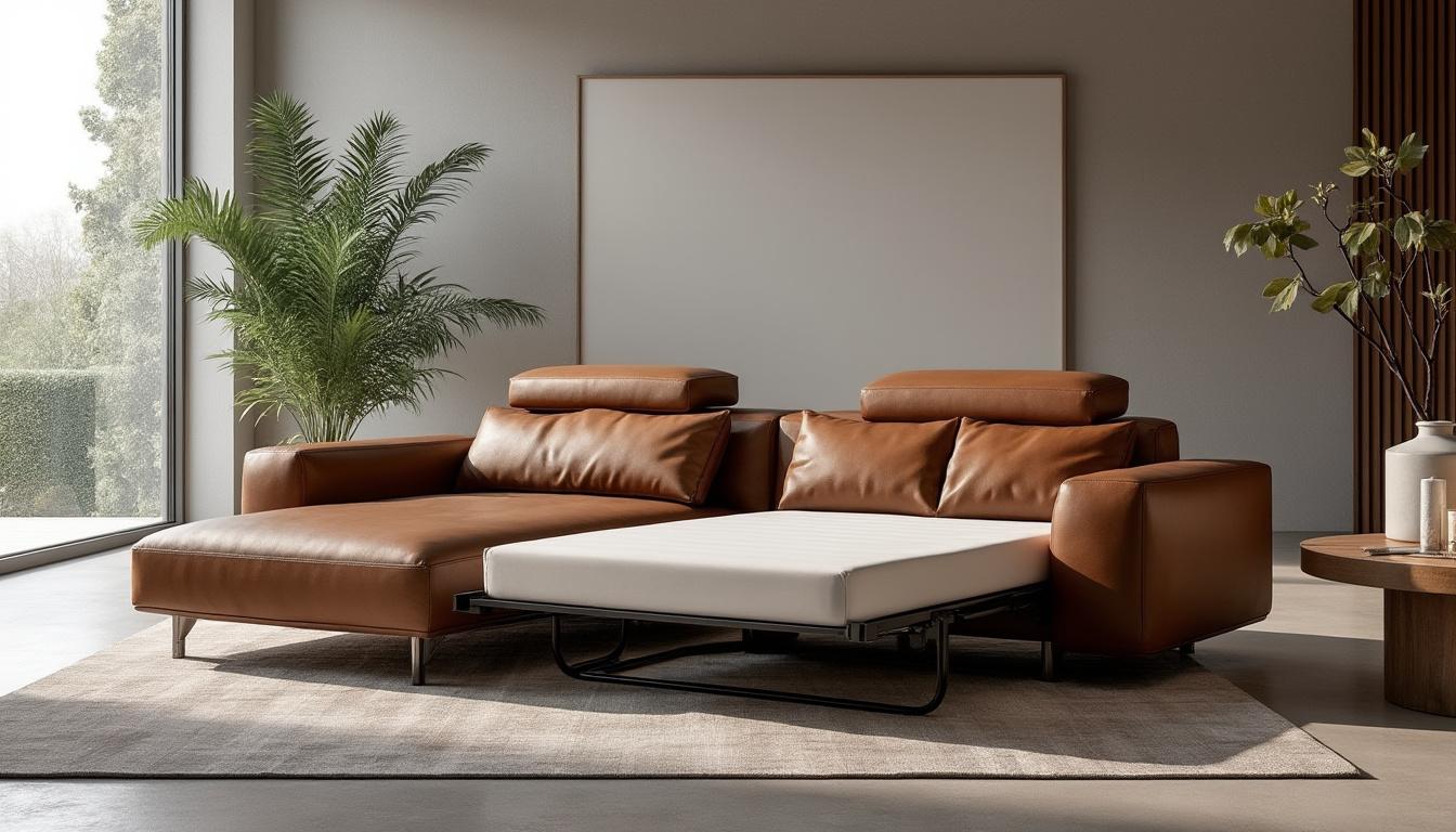 découvrez les tendances 2026 avec le canapé convertible en cuir vachette, alliant style, confort et élégance pour votre intérieur.