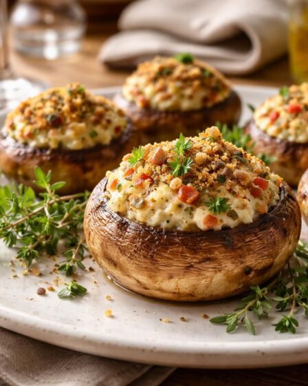 découvrez notre recette d'apéritif avec un champignon farci, une entrée savoureuse et facile à préparer pour ravir vos convives dès les premières bouchées.