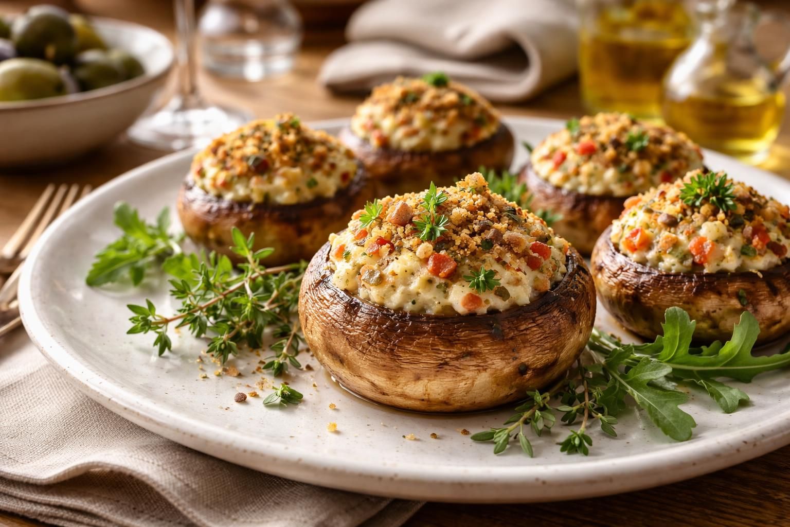 découvrez notre recette d'apéritif avec un champignon farci, une entrée savoureuse et facile à préparer pour ravir vos convives dès les premières bouchées.