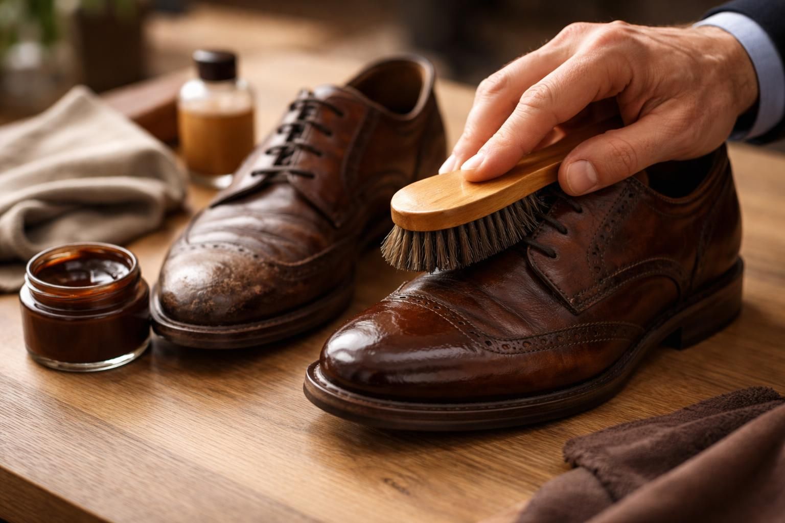 découvrez nos astuces pour raviver vos chaussures en cuir ternes grâce à un cirage adapté et redonner éclat et protection à vos souliers.