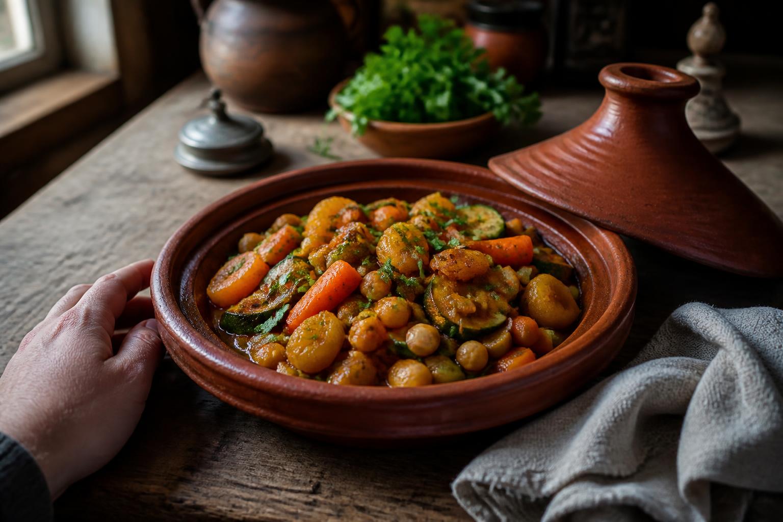 découvrez le tajine végétarien sucré salé, une délicieuse fusion de saveurs et de textures qui ravira vos papilles avec ses ingrédients savoureux et son équilibre parfait.