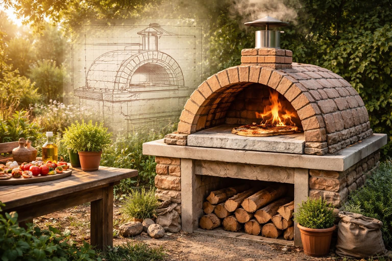 découvrez comment concevoir le plan parfait d'un four à pizza pour votre jardin, alliant fonctionnalité et esthétique pour des moments conviviaux et gourmands en plein air.